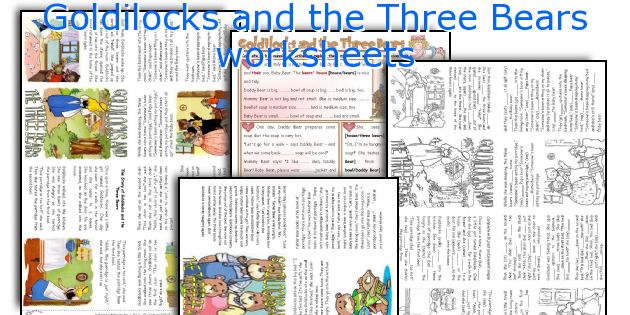 Goldilocks and the Three Bears worksheets