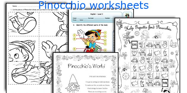 Pinocchio worksheets
