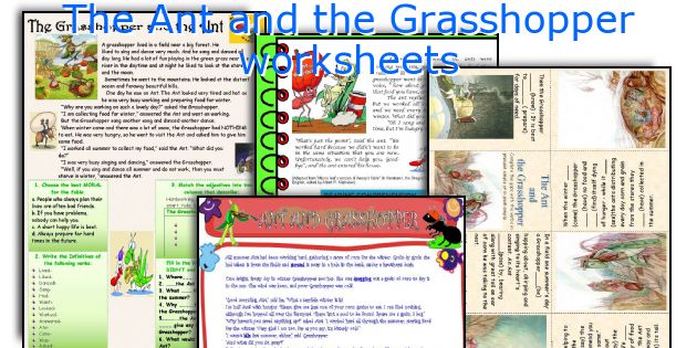 The Ant and the Grasshopper worksheets