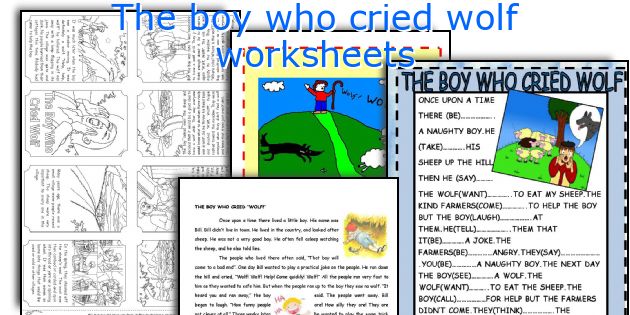 The boy who cried wolf worksheets