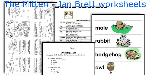 The Mitten - Jan Brett worksheets