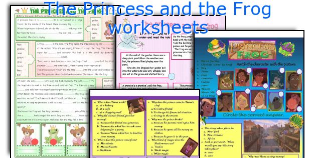 The Princess and the Frog worksheets