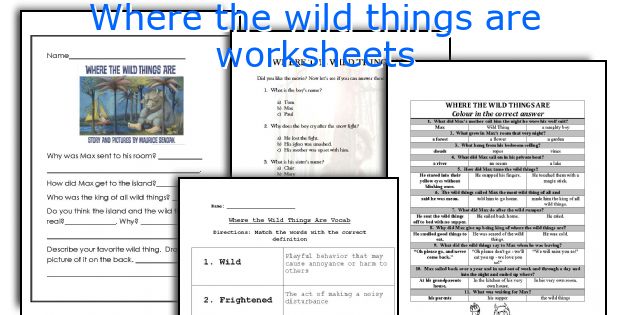 Where the wild things are worksheets