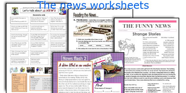 The news worksheets