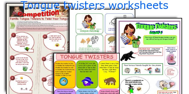 Tongue twisters worksheets