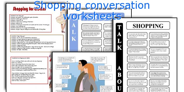 Shopping conversation worksheets