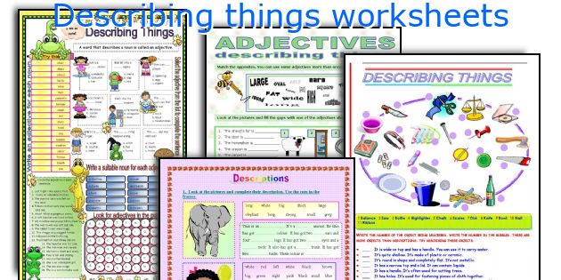 Describing things worksheets