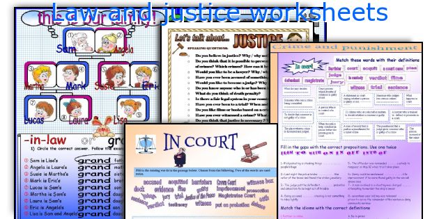 Law and justice worksheets