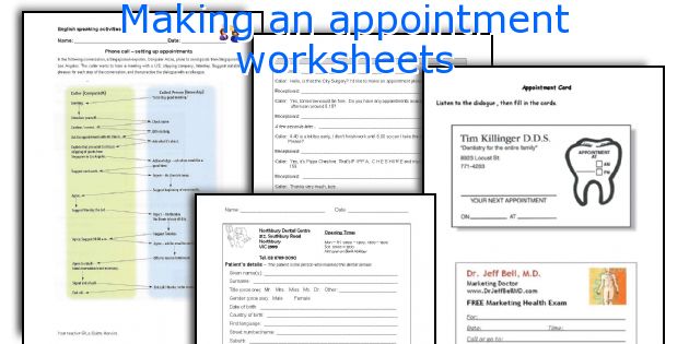 Making an appointment worksheets