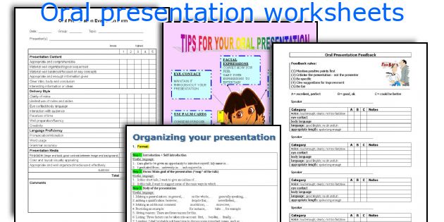 Oral presentation worksheets