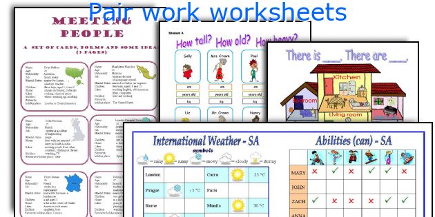 Pair work worksheets