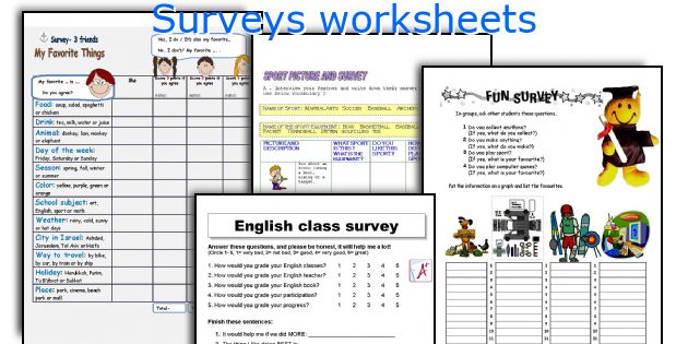 Surveys worksheets