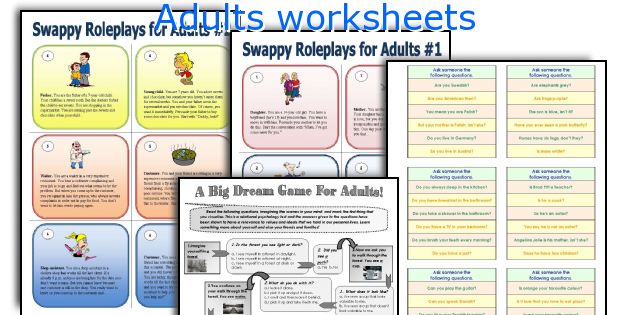 Adults worksheets worksheets