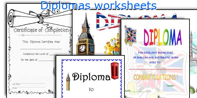 Diplomas worksheets