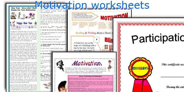 Motivation worksheets