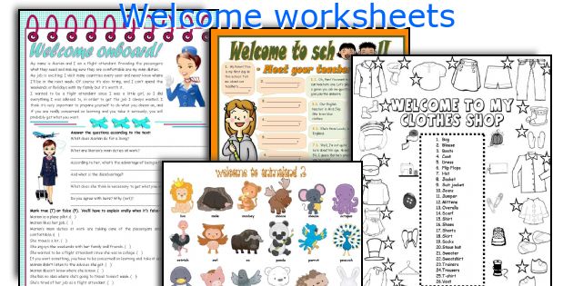 Welcome worksheets