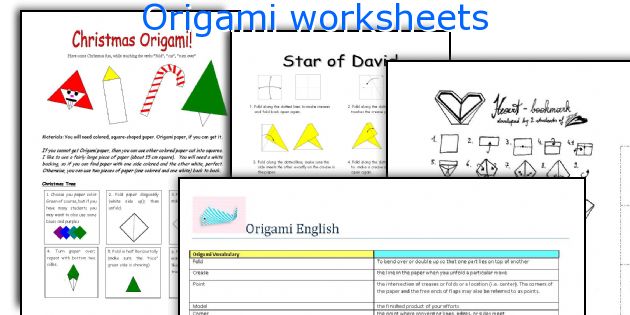 Origami worksheets