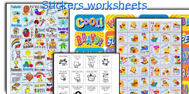 Stickers worksheets