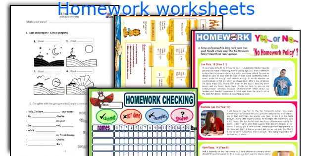 Homework worksheets