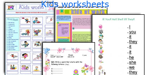 Kids worksheets worksheets