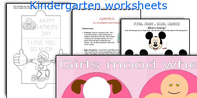 Kindergarten worksheets