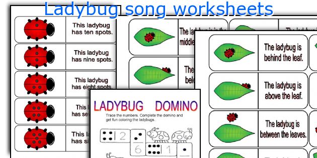 Ladybug song worksheets