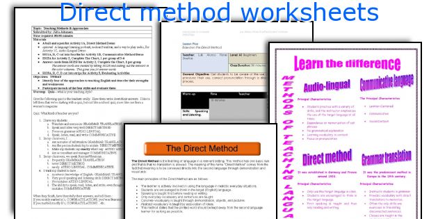 Direct method worksheets