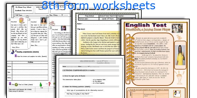 8th form worksheets