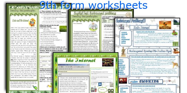 9th form worksheets