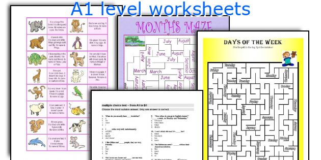 A1 level worksheets