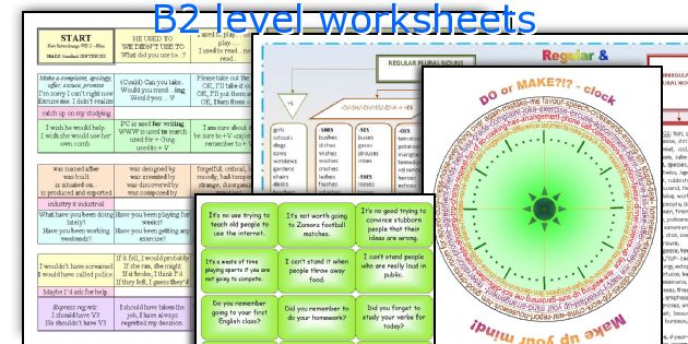 B2 level worksheets