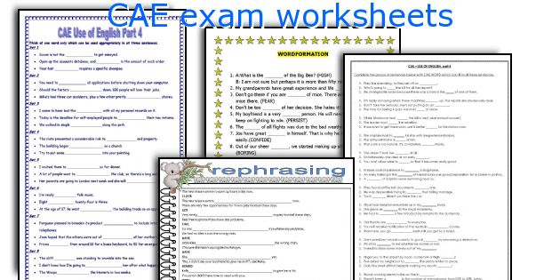CAE exam worksheets