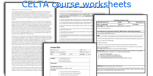 CELTA course worksheets