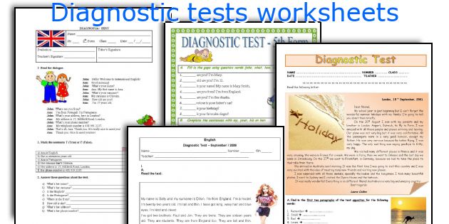 Diagnostic tests worksheets
