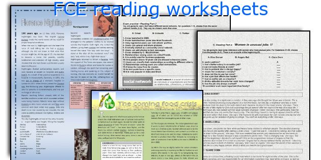 FCE reading worksheets