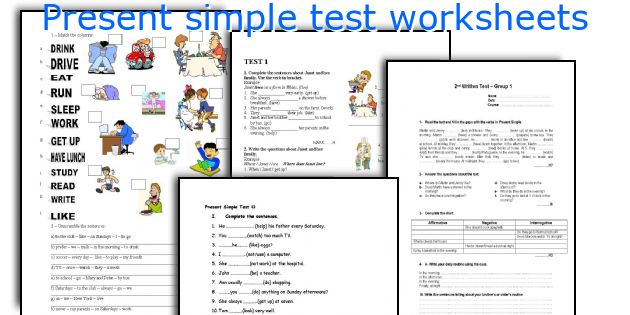 Present simple test worksheets