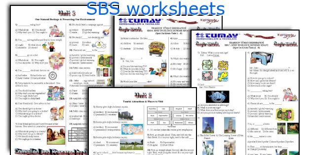 SBS worksheets