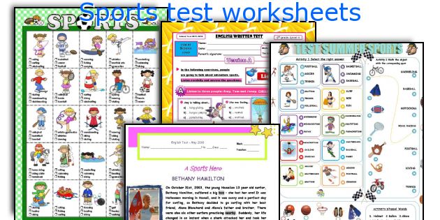 Sports test worksheets