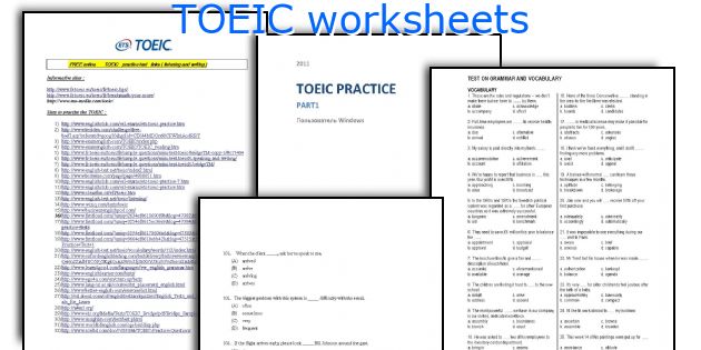 TOEIC worksheets