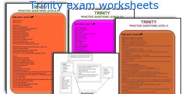 Trinity exam worksheets