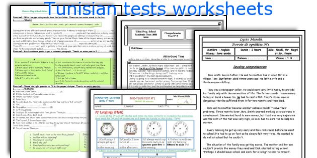 Tunisian tests worksheets