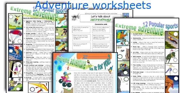 Adventure worksheets