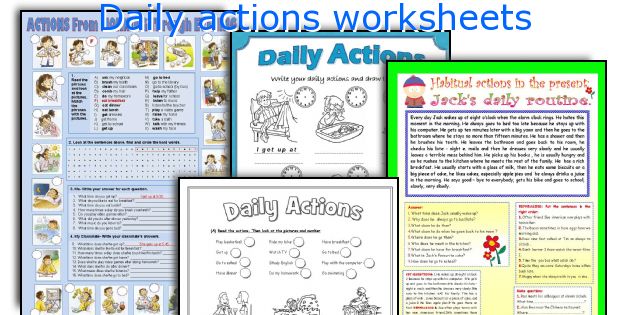 Daily actions worksheets