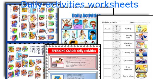 Daily activities worksheets