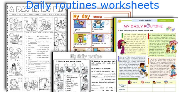 Daily routines worksheets