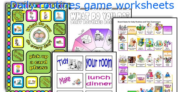 Daily routines game worksheets