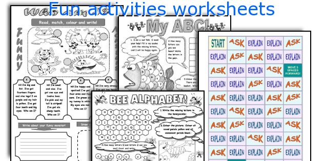 Fun activities worksheets