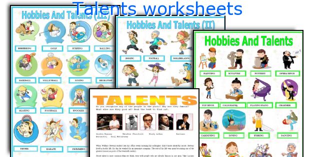 Talents worksheets