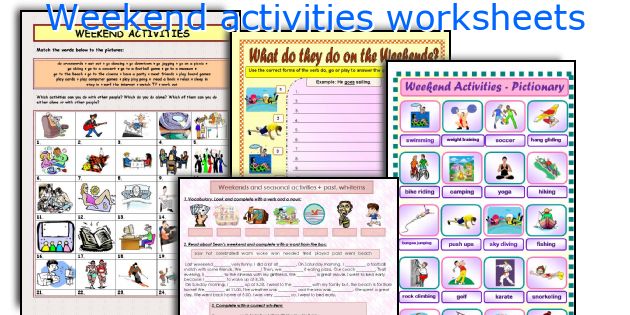 Weekend activities worksheets