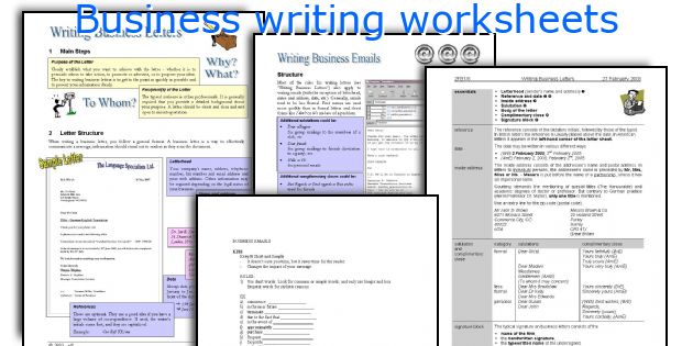 Business writing worksheets